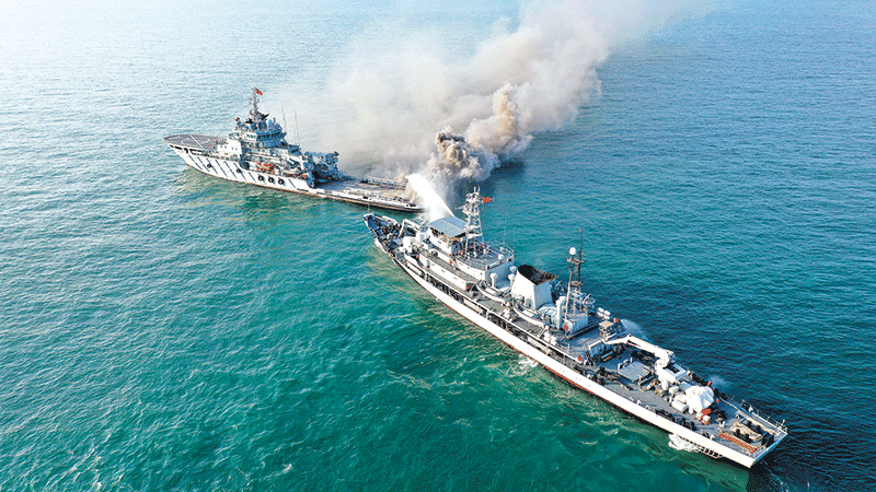 高清大圖！海軍某防險救生支隊聯(lián)合搜救演練掠影